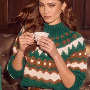 Madie Fair Isle Mock Neck Sweater