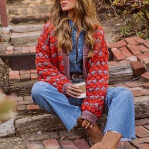 Grateful Gather Knit Abstract Cardigan