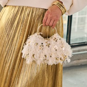Holiday Glimmer Sequin Top Handle Bag
