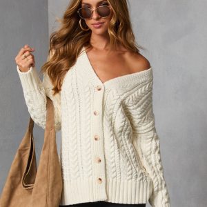 Autumn Solstice Cable Knit Cardigan