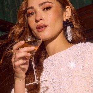 Levey Velvet Bow Chandelier Earrings