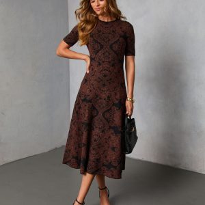 Rooted Season Paisley Midi Sweater Dress