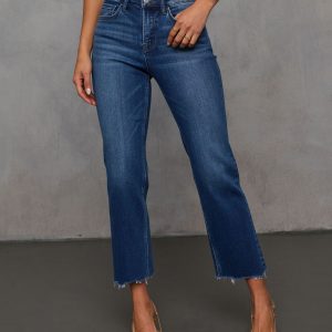 Rona Super Stretch Cropped Frayed Hem Jeans
