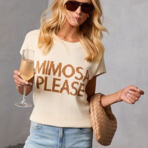 Pass Mimosa Please Knit Graphic Sweater