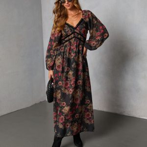 Peony Dust Printed Midi Dress