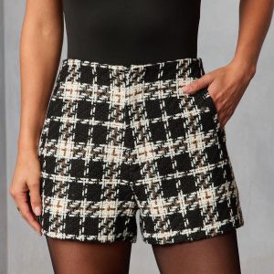 Roquel Tweed Plaid Shorts