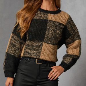Reidah Knit Plaid Sweater