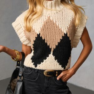 Levvey Turtleneck Aryle Print Sweater