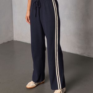 Quiet Day Striped Straight Leg Sweatpants