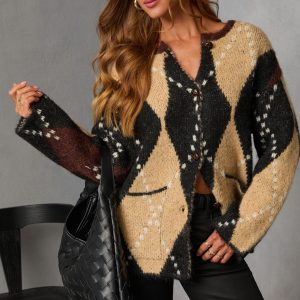 Paxtin Argyle Print Sweater