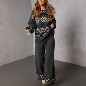 Sleighbell Snow Fair Isle Knit Pant