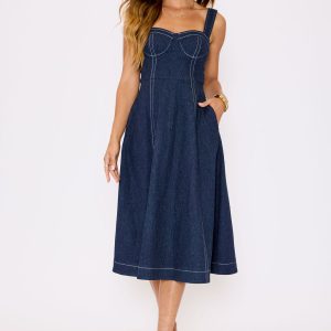 Rey Denim Midi Dress