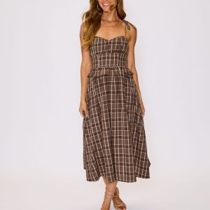 Emma Plaid Midi Dress