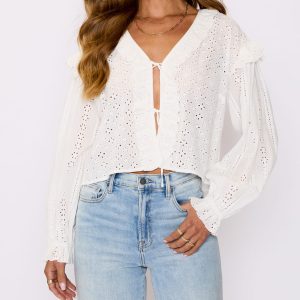 Mabel Ruffle Tie Front Blouse