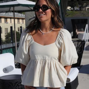Valentina Cotton Puff Sleeve Babydoll Top