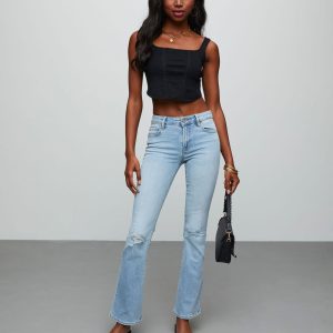 Matira High Rise Distressed Flare Jeans