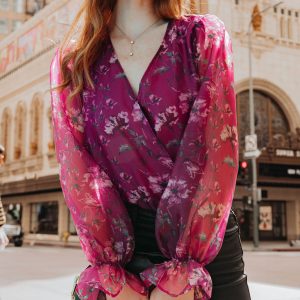 Anastasia Floral Organza Ruffle Bodysuit