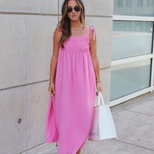 Sophie Cotton Smocked Pocketed Maxi Dress