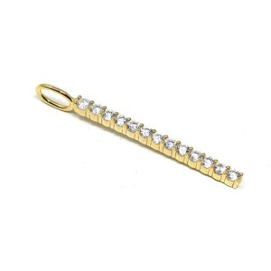 Rhinestone Bar 14k Plated Charm