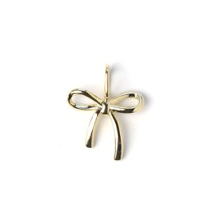 Elegant Bow 14k Plated Charm