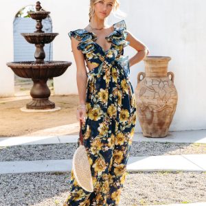 Encanto Floral Ruffle Maxi Dress