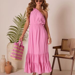 Serene Summer One Shoulder Maxi Dress