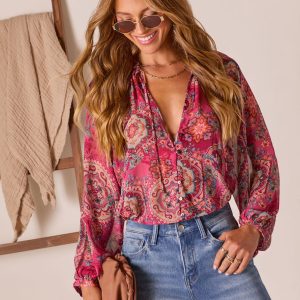 Tide Folk Peasant Boho Top