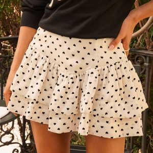 Untamed Love Ruffle Heart Mini Skirt
