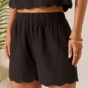 Beverlie Scallop Trim Shorts