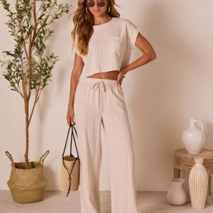 Tippie Linen Pinstripe Top