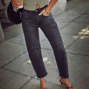 Wild Honey Stretch High Rise Barrel Jeans