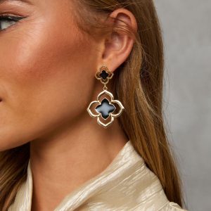 Delina Clover Drop Earrings