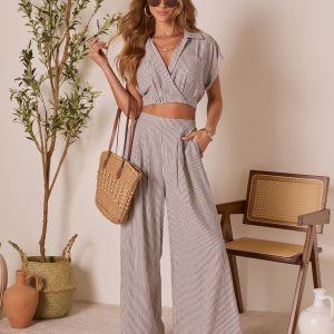 Thea High Rise Striped Pants