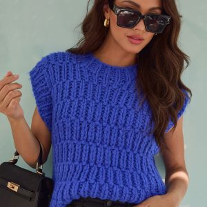 Annaline Cap Sleeve Crochet Sweater