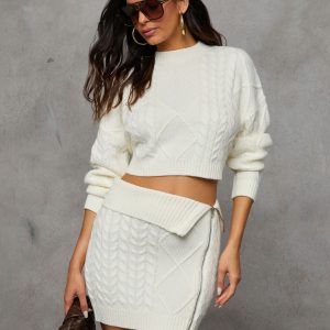 Crisp Day Cable Knit Sweater