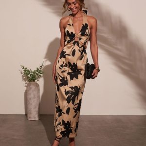 Nellah Cut Out Halter Maxi Dress