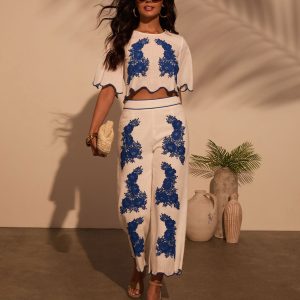 Ocean Drive Embroidered Linen Pants