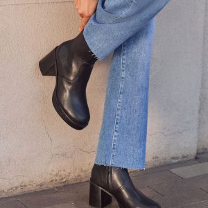 Roem Leather Platform Ankle Booties
