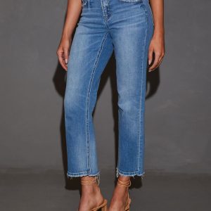 Darina Mid Rise Cropped Straight Leg Jeans