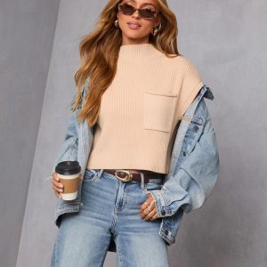 Brooke Mock Neck Short Sleeve Sweater