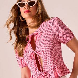 Nightingale Gingham Front Tie Top