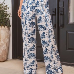 Veranda Satin Toile Print Pants