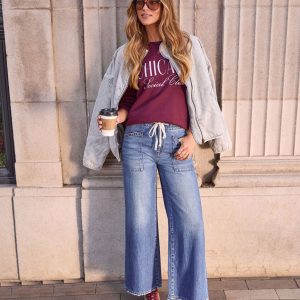 Tallie Rigid Drawstring Wide Leg Jeans