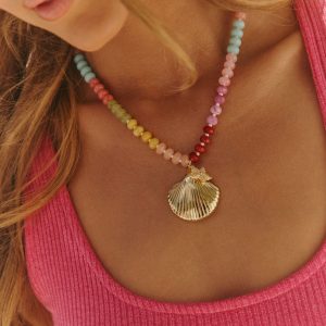 Clementine Seashell Beaded Necklace