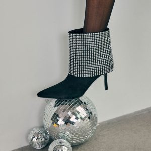 Diamond Hour Embellished Fold Over Booties