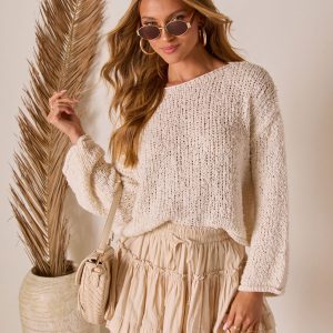 Whispering Palms Open Knit Sweater