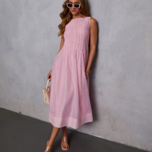 Shes Timeless Pintuck Organza Midi Dress