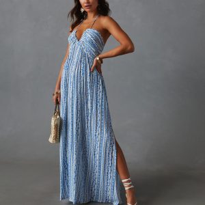 Azalea Pocketed Floral Empire Maxi Dress