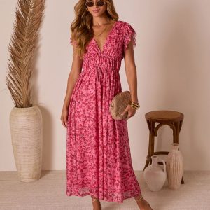 Private Island V-Neck Floral Maxi Dress