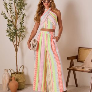Sun Washed Abstract Wide Leg Pants